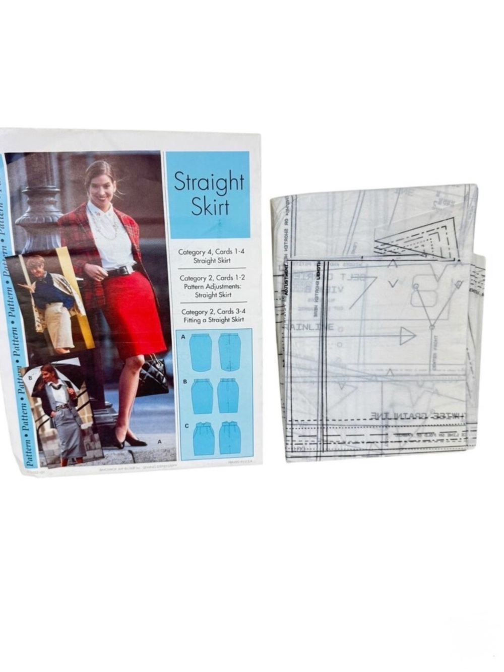 Vintage Unused Straight‎ Skirt Sewing Pattern Step-By-Step Instructions